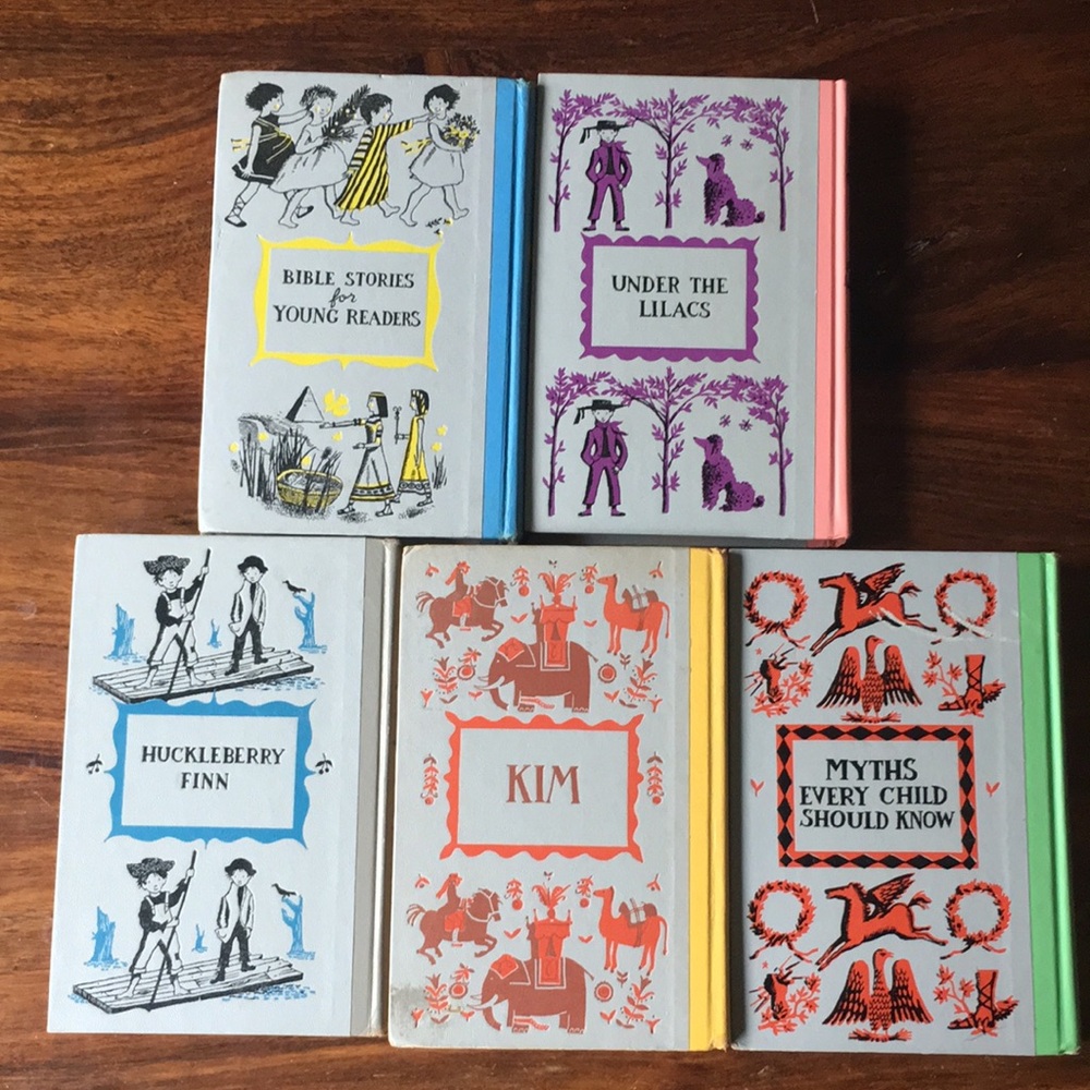 5 Vintage Junior Deluxe Edition Children's Books: Bible Lilacs Huck Kim Myths - Picture 2 of 12